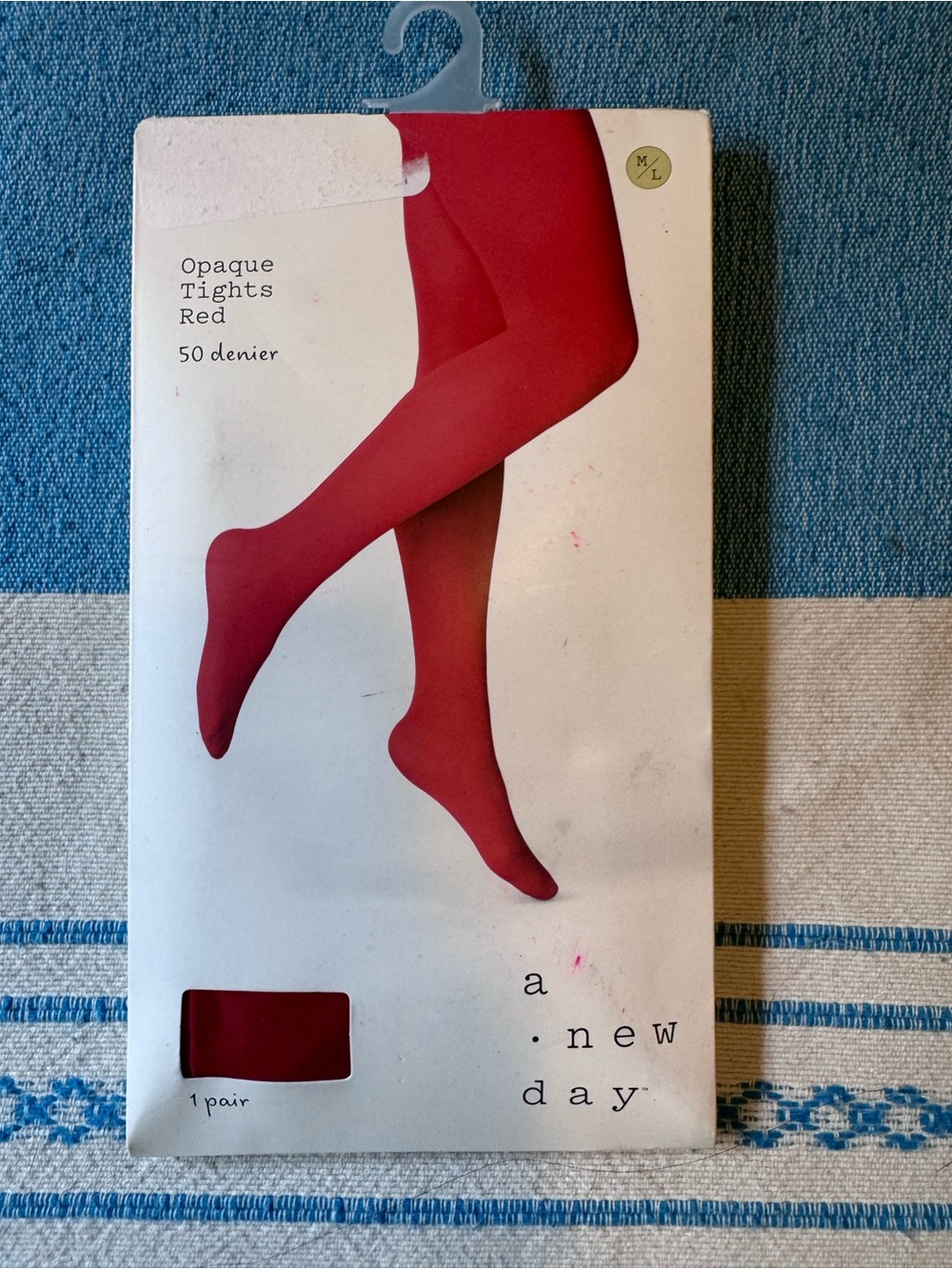 a new day Red Opaque Tights
